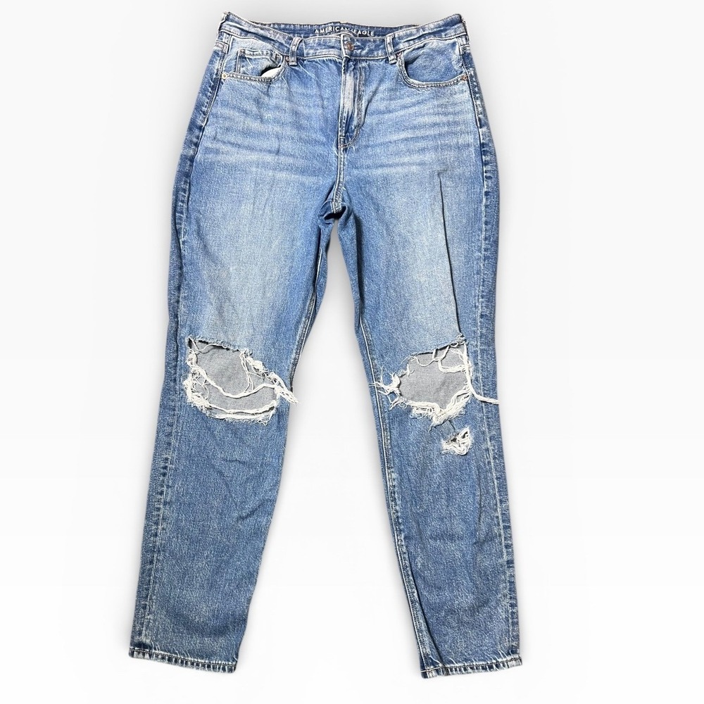 American Eagle Outfitters High Rise Distressed Light Blue Jeans